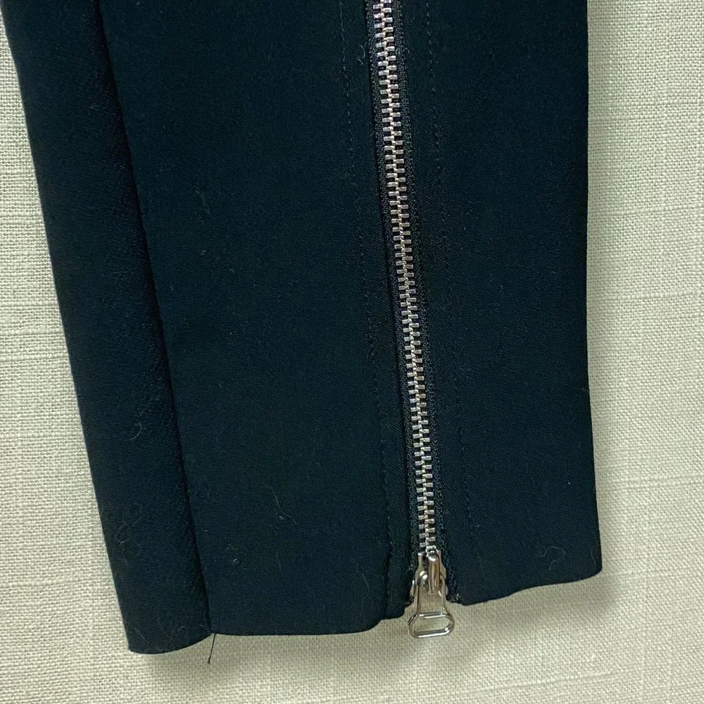 EUC Elizabeth & James Eddine Black High-Waist Skinny Zip-cuff Ponte Pants Size 2 - Picture 8 of 9
